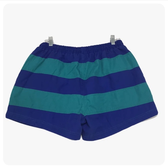 Vintage Athletic Works swim trunks suit blue green mesh lined shorts Large - Picture 2 of 6